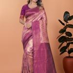 💜 Orchid Glow Banarasi Silk Saree