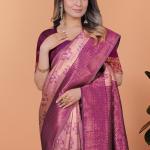 💜 Orchid Glow Banarasi Silk Saree