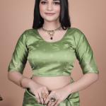 Lime Green Banarasi Silk Saree with Intricate Zari Peacock Motifs