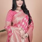 Rani Pink Banarasi Silk Saree with Golden Zari Weaving