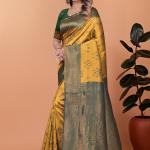 🌿💛 Regal Glow Banarasi Silk Saree 👑