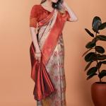 🌾🔥 Golden Ember Banarasi Silk Saree