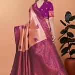 💜✨ Rosewood Elegance Banarasi Silk Saree 🌸