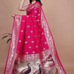 Majestic Magenta Silk Saree with Peacock Pallu