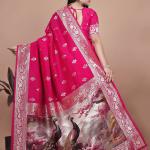 Majestic Magenta Silk Saree with Peacock Pallu
