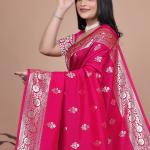 Majestic Magenta Silk Saree with Peacock Pallu