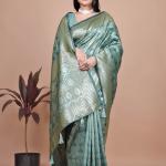 Sea Green Banarasi Silk Saree