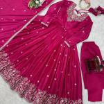 Rich Fuchsia Pink Traditional Anarkali Suit