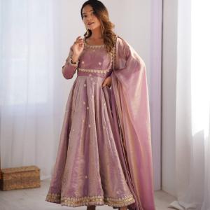 Dusty Lavender with a soft sheen Ethereal Anarkali Suit