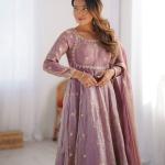 Dusty Lavender with a soft sheen Ethereal Anarkali Suit