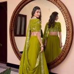 Parrot Pink Color Pearl Coding And Sequins Embroidery Work Star Georgette Lehenga Choli