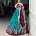 Printed Tussar Silk Sequins and Thread Embroidery Work choli