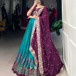 Printed Tussar Silk Sequins and Thread Embroidery Work choli