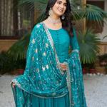Blu pure Vichitra silk