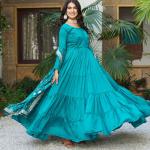 Blu pure Vichitra silk