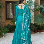 Blu pure Vichitra silk