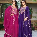 navy blu Star Georgette dress