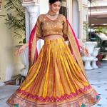 viscose position print With jecard choli