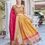viscose position print With jecard choli