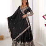 Black Mirror Embroidered Lehenga Set
