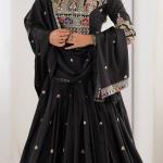 Black Mirror Embroidered Lehenga Set