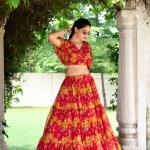 Red Color Floral Print Chiffon Co-ord Set Chaniya Choli