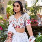 White Sequins and Thread Embroidery Work lehenga Choli