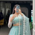 Sequins and Thread Embroidery Work lehenga Choli