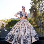 Cream Floral Print Tussar Silk Co-ord Set lehenga Choli