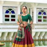 Tussar silk lehenga choli