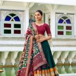 Tussar silk lehenga