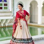 Tussar silk lehenga