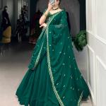 Green Georgette Thread Embroidery Work Belt choli