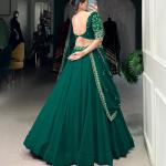 Green Georgette Thread Embroidery Work Belt choli