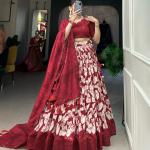 Red n white Floral Print choli