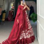 Red n white Floral Print choli